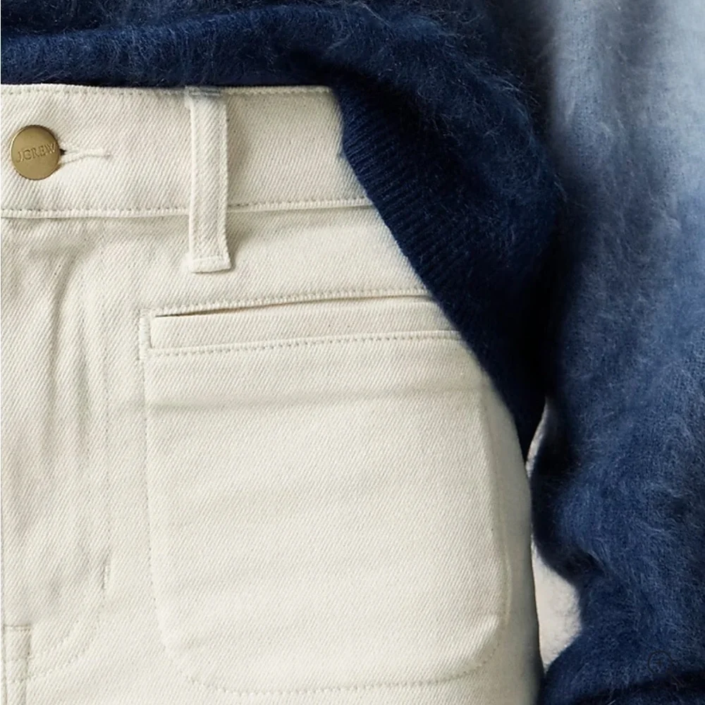 J crew ecru wash Petite flare jean